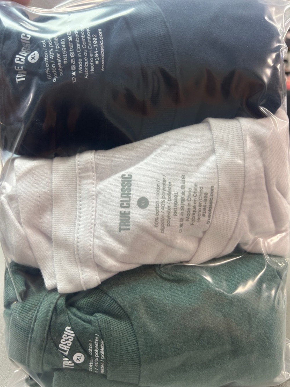 True Classic Short Sleeve Tee 3-Pack — Navy, White, Green